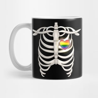 Ribcage With A Rainbow Heart Mug